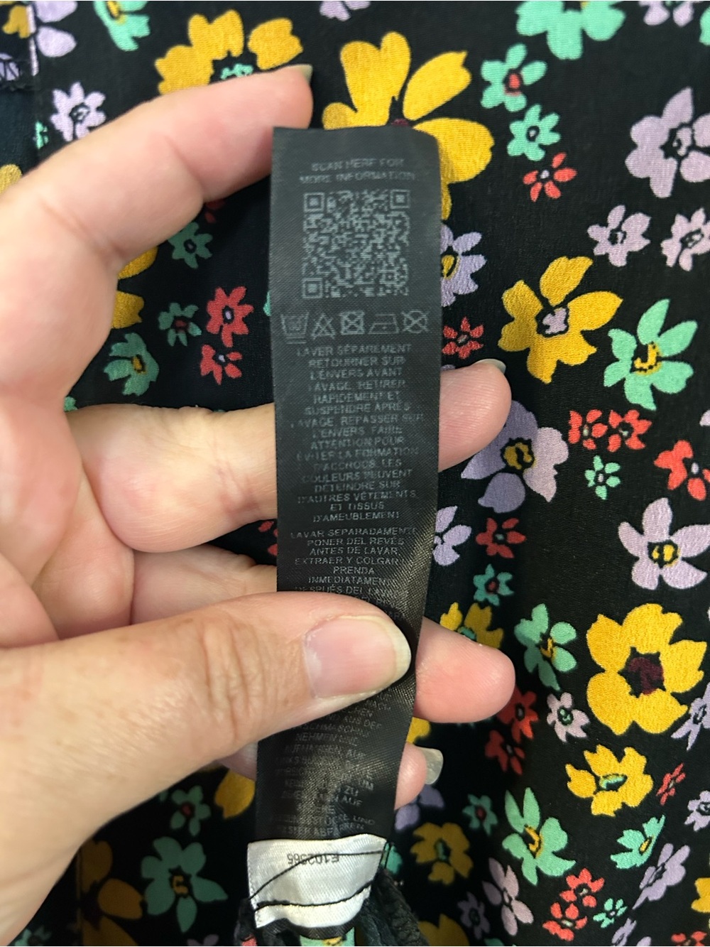 ASOS Women’s Black Dress with Yellow, Lavender & Mint Floral Print Size 24 - Picture 6 of 6